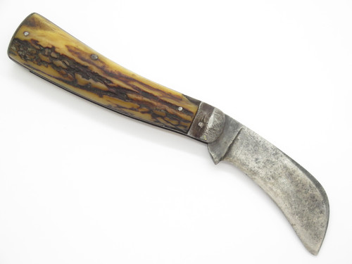 Antique IXL George Wostenholm Stag Sheffield Pruner 5" Folding Pocket Knife