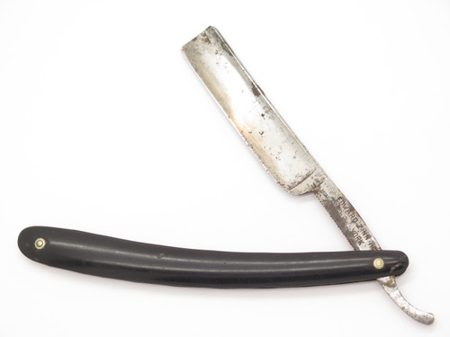 Vintage Edward Zinn Inc Sweden Straight Razor 5/8" x 3" Blade Buffalo Horn Knife