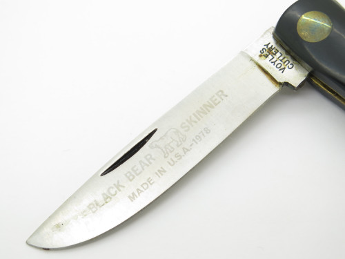 Vintage 1978 Bruce Voyles (Queen) USA Sodbuster Black Bear Folding Pocket Knife