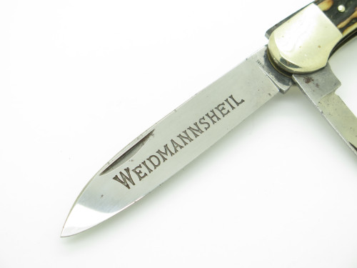 Vintage Weidmannsheil Germany Stag Folding Trick Lock Hunter Pocket Knife