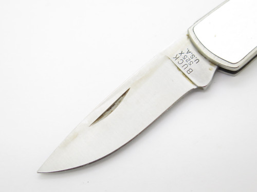 Vtg 1990 Buck 525 Gent Stainess Deer Scene Handle Folding Lockback Pocket Knife