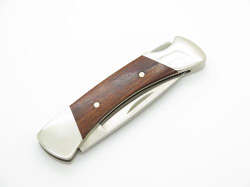Vintage 1993 Buck 505 Knight USA Wood Handle Small Folding Lockback Pocket Knife