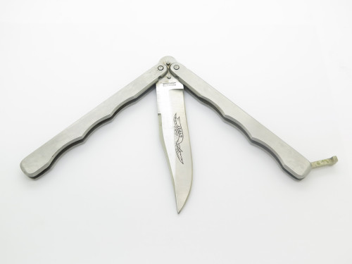 Vintage 1980s Parker Gypsy Seki Japan 4.875" Stainless Handle Folding Balisong Butterfly Knife