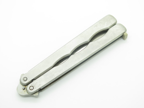 Vintage 1980s Parker Gypsy Seki Japan 4.875" Stainless Handle Folding Balisong Butterfly Knife