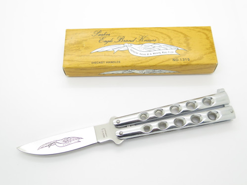 Vintage 1980s Parker Gypsy Seki Japan 4.125" Metal Handle Folding Balisong Butterfly Knife