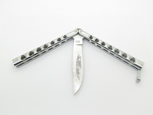 Vintage 1980s Parker Gypsy Seki Japan 4.875" Metal Handle Folding Balisong Butterfly Knife