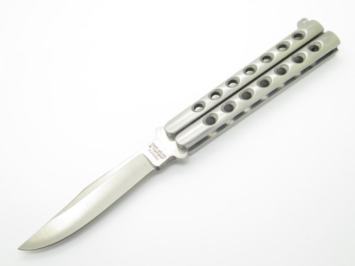 Vintage 1980s Parker Custom Series Seki Japan 4.875" Stainless Handle Folding Balisong Butterfly Knife