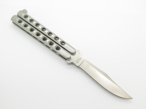 Vintage 1980s Parker Custom Series Seki Japan 4.875" Stainless Handle Folding Balisong Butterfly Knife