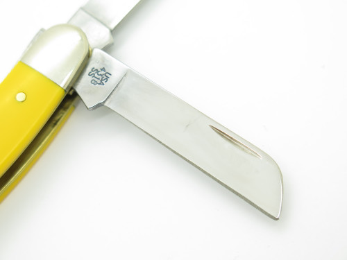 2022 Case XX 4318 Stainless Stockman Yellow Delrin Handle Folding Pocket Knife