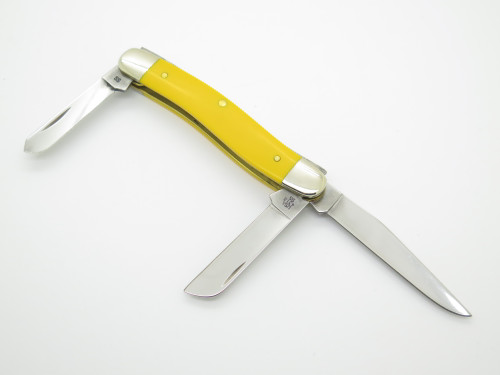 2022 Case XX 4318 Stockman Stainless Yellow Delrin Handle Folding Pocket Knife