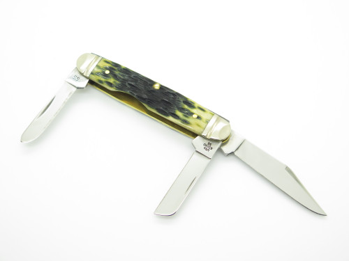 2010 Case XX 63090 USA Cigar Stockman Green Bone Handle Folding Pocket Knife