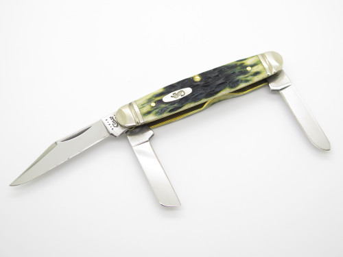 2010 Case XX 63090 USA Cigar Stockman Green Bone Handle Folding Pocket Knife