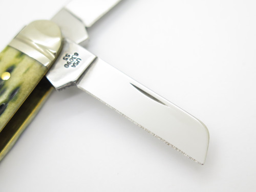 2010 Case XX 63090 USA Cigar Stockman Green Bone Handle Folding Pocket Knife