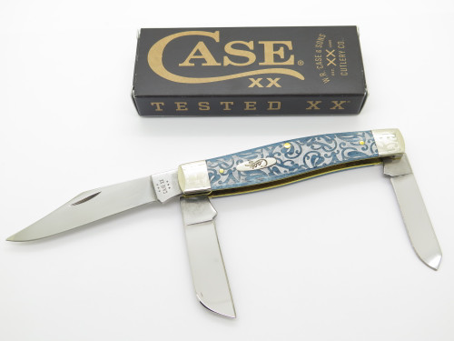 2024 Case XX 6375 Stockman Ivy Mediterranean Blue Bone Folding Pocket Knife