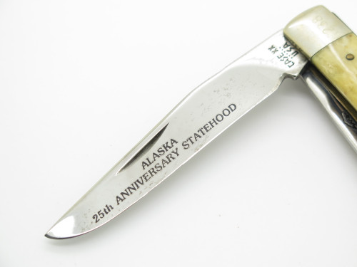 Vtg '84 Case XX 6254 Alaska 25th Year Statehood Trapper Folding Pocket Knife