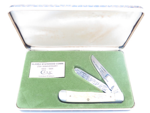 Vtg '84 Case XX 6254 Alaska 25th Year Statehood Trapper Folding Pocket Knife