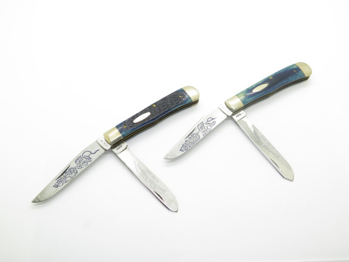 Vintage 1983 Case XX 6254 Trapper Limited Edition Blue Ridge Trapper Knife Set