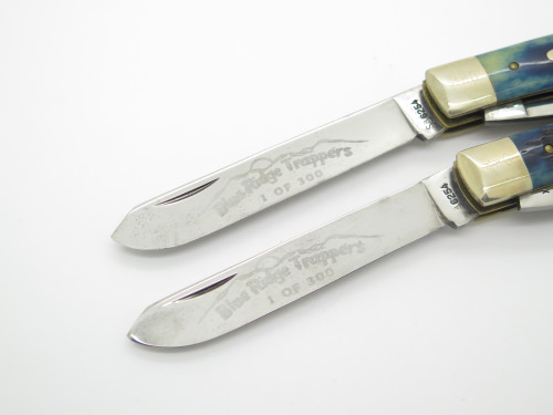 Vintage 1983 Case XX 6254 Trapper Limited Edition Blue Ridge Trapper Knife Set