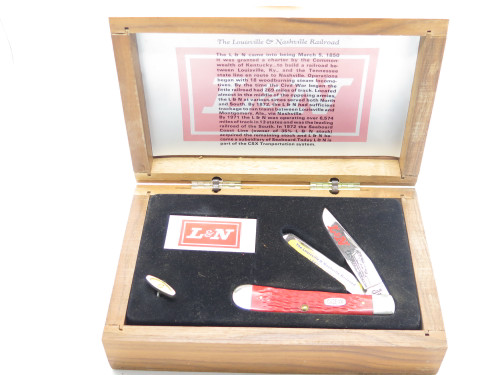 Vintage 1996 Case XX 6254 Trapper L & N Railroad Pocket Knife in Music Box