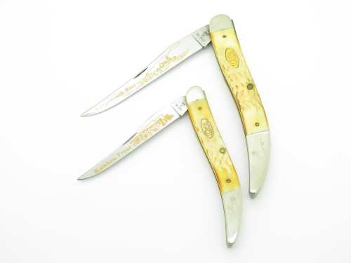 Vtg 1989 Case XX 510098 Toothpick Bass Trout Game Fish Folding Pocket Knife Set