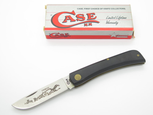 Vintage 1994 Case XX 2137 Sod Buster Jr Black Delrin Folding Pocket Knife