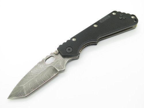 Customized Buck 889 Strider Feather Damascus Tanto Folding Pocket Knife