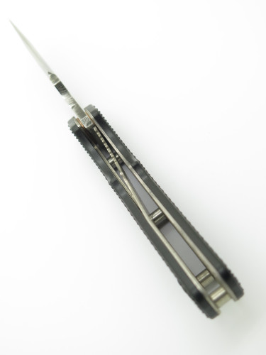 Customized Buck 889 Strider Feather Damascus Tanto Folding Pocket Knife