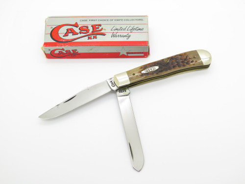 Vintage 1995 Case XX 6254 USA Trapper Jigged Bone Handle Folding Pocket Knife