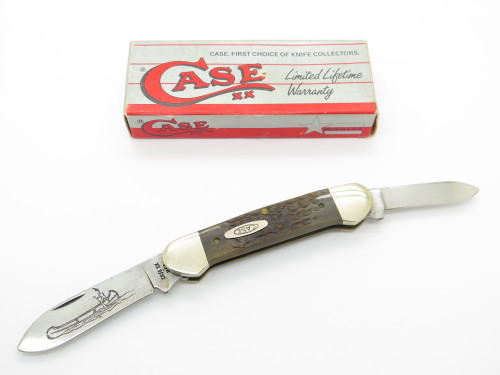 Vintage 1989 Case XX 62131 Canoe Jigged Bone Folding Pocket Knife