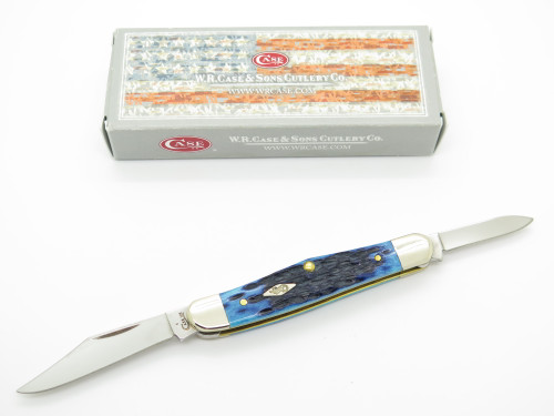 2018 Case XX 6208 USA Blue Jigged Bone Handle Half Whittler Pocket Knife