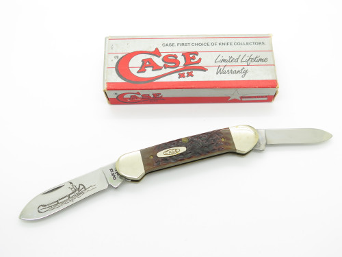 Vintage 1989 Case XX Canoe 62131 Jigged Bone Folding Pocket Knife