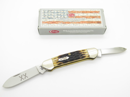 2016 Case XX 62131 Canoe Jigged Bone "XX" Etched Blade Folding Pocket Knife
