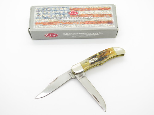 2020 Case XX 52165 Stag Handle Tiny Folding Hunter Small Pocket Knife
