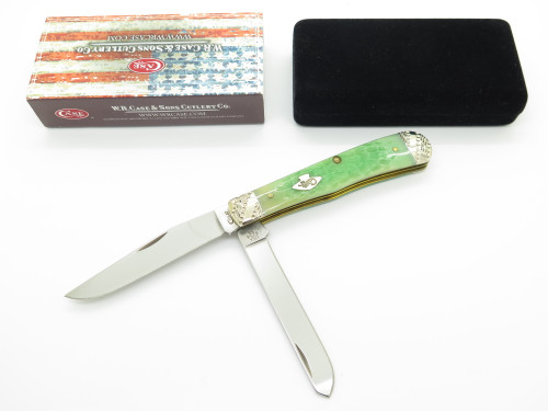 2019 Case XX USA 6254 Trapper Green Jigged Bone Handle Folding Pocket Knife