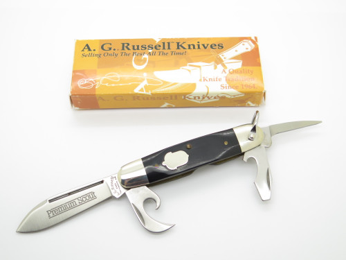 Vintage 2001 AG Russell USA Micarta Handle Folding Premium Scout Pocket Knife