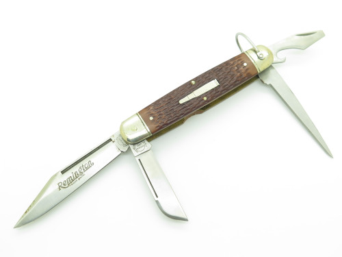Vintage Remington R4243 Camp Bullet USA Scout Delrin Handle Folding Pocket Knife