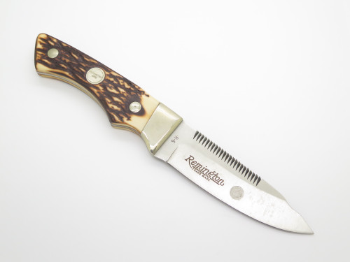 Vintage Remington R6 USA Stag Delrin Handle Fixed Blade Hunting Survival Knife