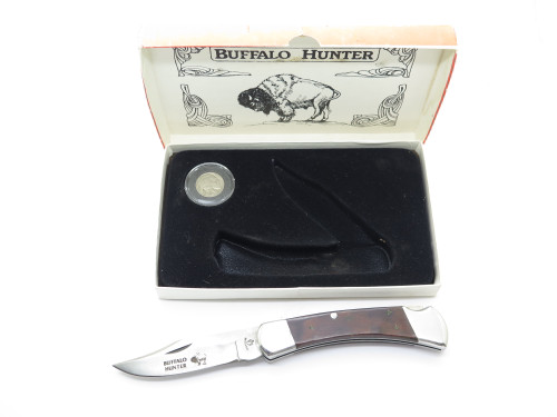 Vintage Cherokee Solingen Steel Folding Hunter Knife & 1935 Buffalo Nickel Coin