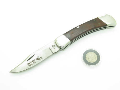 Vintage Cherokee Solingen Steel Folding Hunter Knife & 1935 Buffalo Nickel Coin