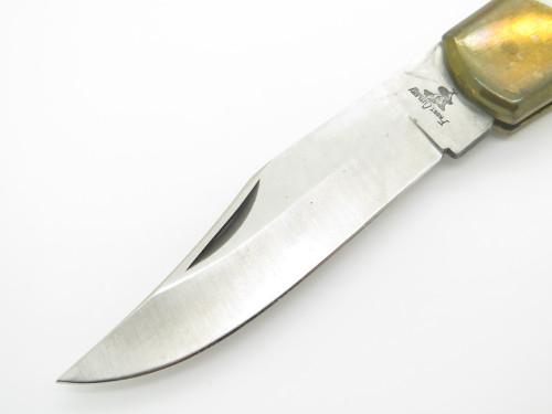 Vintage Frost Cutlery Seki Japan Mountian Man Scrimshaw Folding Lockback Knife