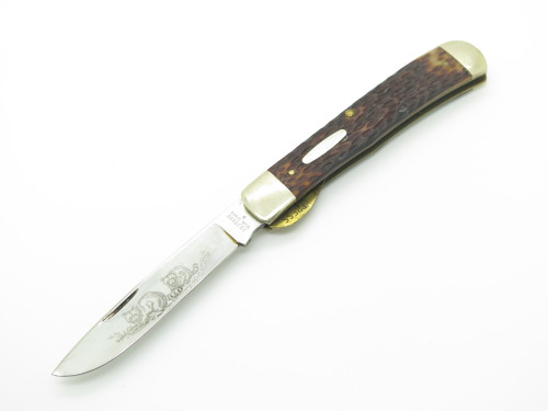 Vintage Western S-693 USA Trapper Linerlock Delrin Handle Folding Pocket Knife