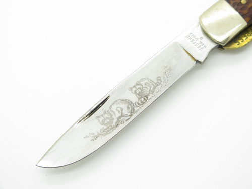 Vintage Western S-693 USA Trapper Linerlock Delrin Handle Folding Pocket Knife