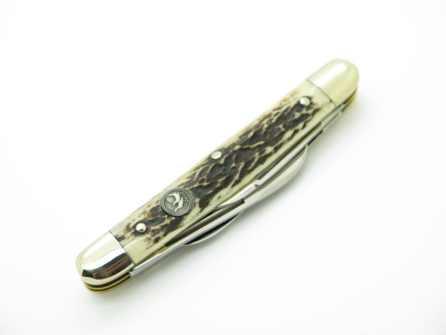 Vtg Bertram Hen & Rooster Congress Solingen Germany Stag Folding Pocket Knife