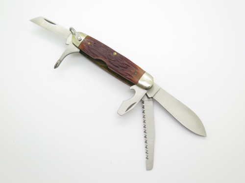 Vintage Camillus New York Delrin Handle Multi Tool Folding Pocket Camp Knife