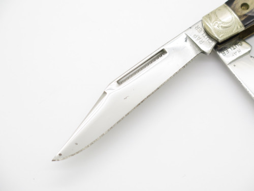 Vintage Rap Cutlery Colonial USA Custom Buffalo Horn Handle Folding Pocket Knife