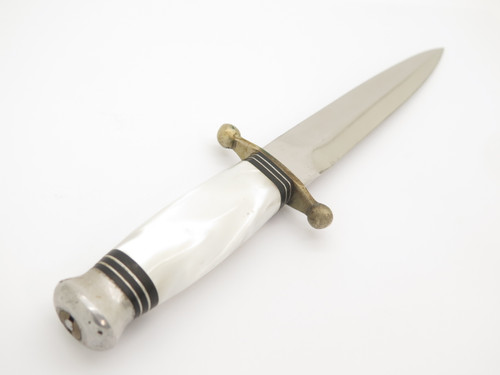 Vintage Linder Solingen Germany Perlex Handle Fixed Blade Dagger Knife