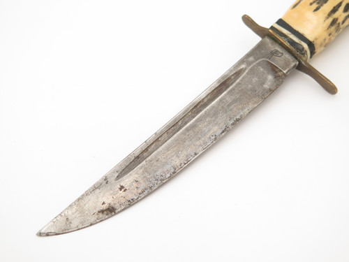 Vtg '55-66 Voos Fist Solingen Germany Faux Stag Handle Fixed Blade Hunting Knife