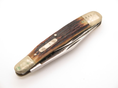 Vtg 1977 Kissing Crane Solingen Germany George Washington Stag Folding Knife