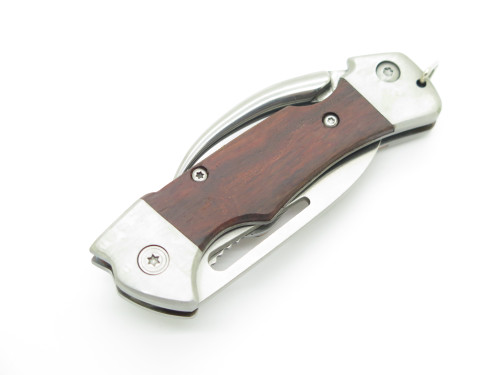 2010s Maxam Sailor Wood Handle Marlin Spike Rigging Pocket Knife