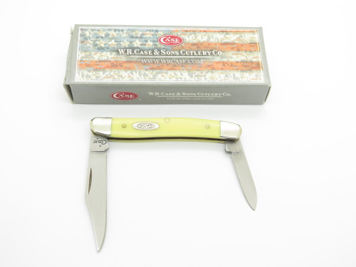 2018 Case XX 32087 SS USA Stockman Yellow Handle Folding Pocket Knife